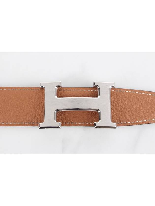 H silver reversible leather belt 100 34 36 - HERMES - BALAAN 3