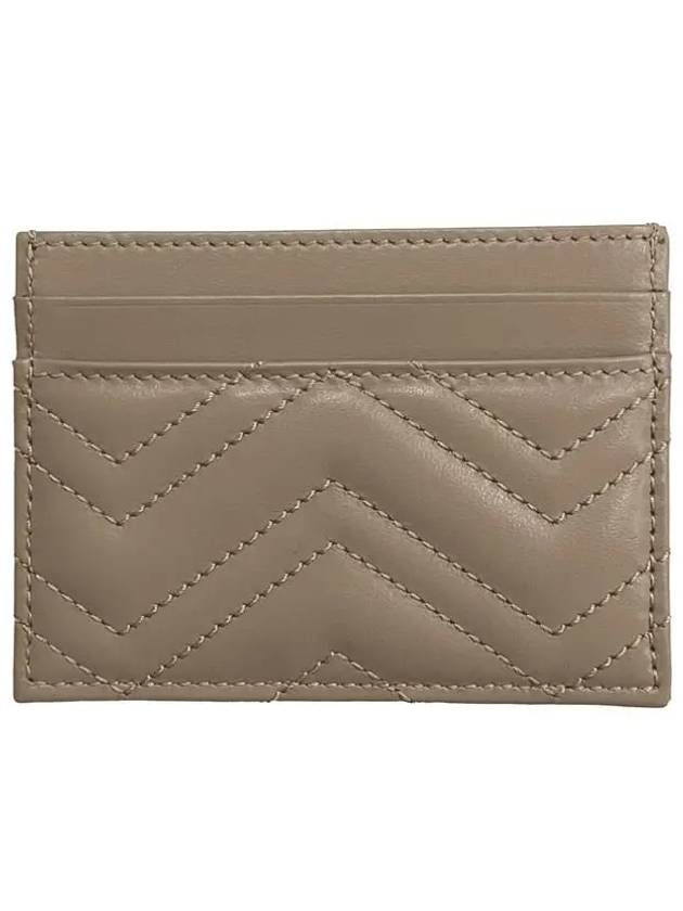 GG Marmont Leather Card Wallet Taupe - GUCCI - BALAAN 3