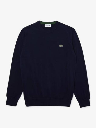 Embroidery Logo Crewneck Cotton Sweatshirt Navy - LACOSTE - BALAAN 2