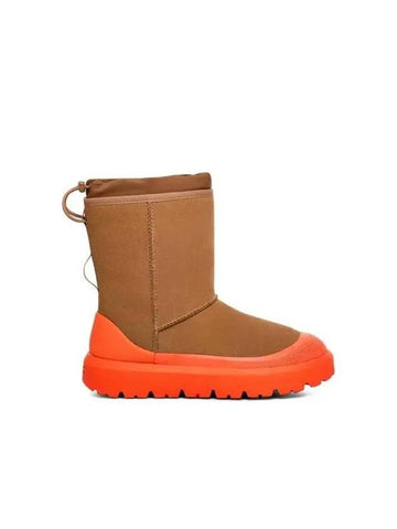 for men suede logo embossed boots classic short weather hybrid neon orange 271148 - UGG - BALAAN 1