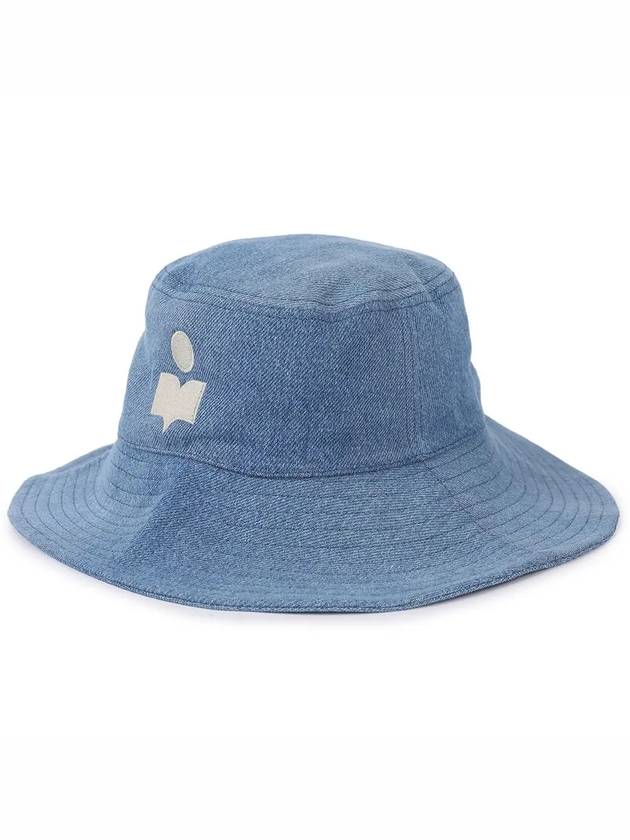 Delya Embroidered Logo Bucket Hat Blue - ISABEL MARANT - BALAAN 3