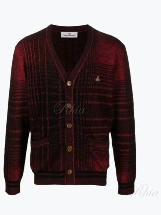 Logo Check Cardigan Red - VIVIENNE WESTWOOD - BALAAN 2