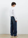 Denim Wide Selvedge Roll up Pants Dark Blue - CORK - BALAAN 3