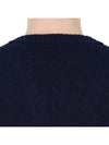 Heart Logo V Neck Cashmere Cardigan Navy - AMI - BALAAN 10