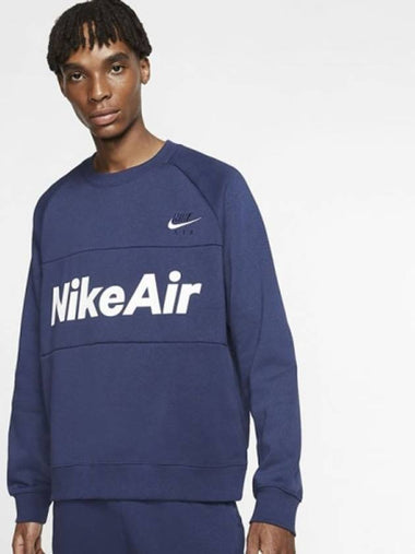 01CJ4827410Air Fleece Crew TshirtNavy - NIKE - BALAAN 1