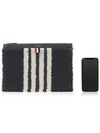 4 Bar Curly Merino Document Small Clutch Bag Medium Grey - THOM BROWNE - BALAAN 7