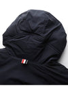 Men's 4 Bar Poly Twill Hooded Parka Navy - THOM BROWNE - BALAAN 5