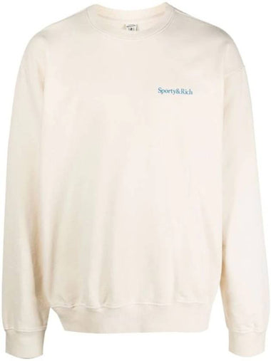 Logo Lettering Cotton Sweatshirt Beige - SPORTY & RICH - BALAAN 1