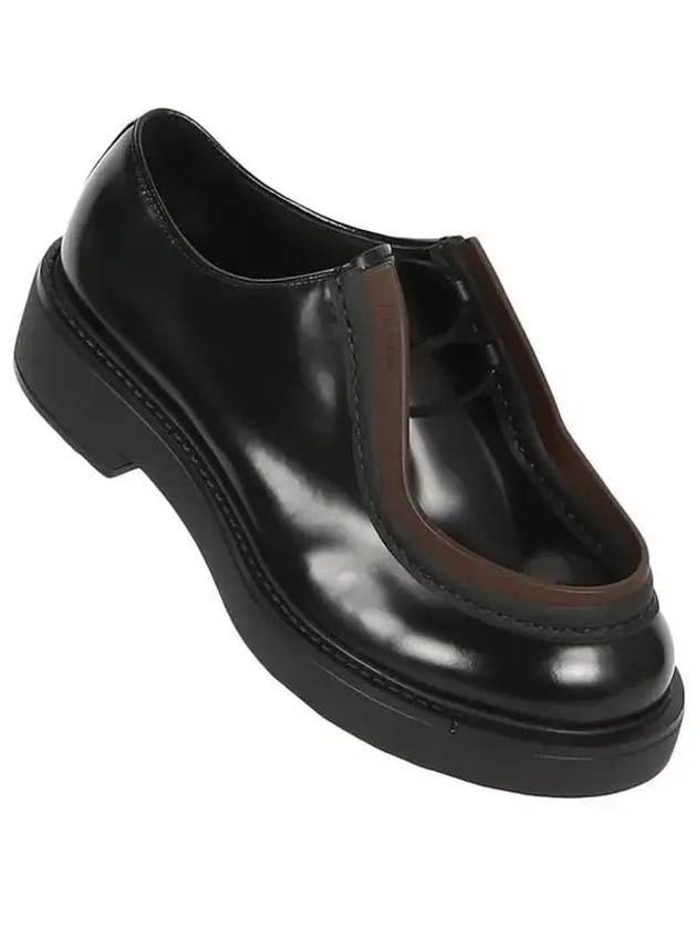 Diapason Opaque Brushed Leather Lace-Up Shoes Sienna - PRADA - BALAAN 2