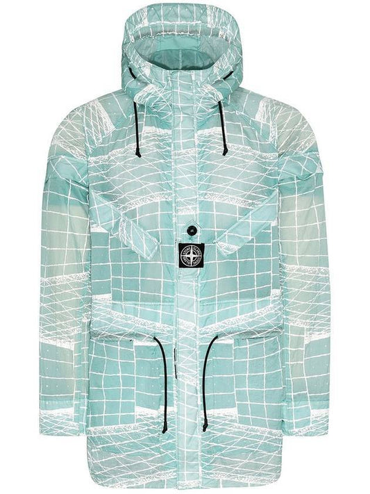 Men's Wappen Reflective Grid Lamy Windbreaker Blue - STONE ISLAND - BALAAN 1