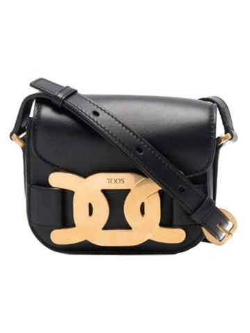 gold logo shoulder bag black - TOD'S - BALAAN.