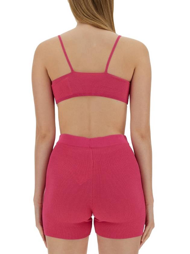 Le Bandeau Pralu Logo Knit Bra Pink - JACQUEMUS - BALAAN 4