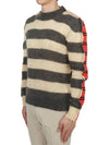 Striped Mohair Wool Blend Knit Top Grey - MARNI - BALAAN 3