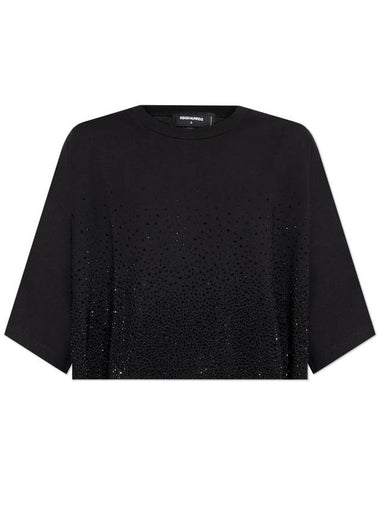 Dsquared2 T-shirt With Decorative Finish, Women's, Black - DSQUARED2 - BALAAN 1