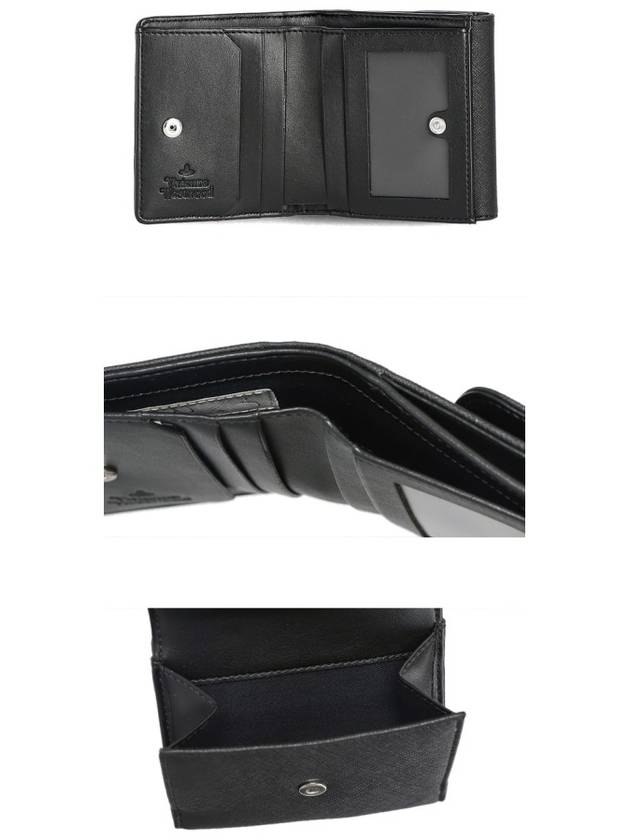 Logo Vegan Leather Half Wallet Black - VIVIENNE WESTWOOD - BALAAN 5