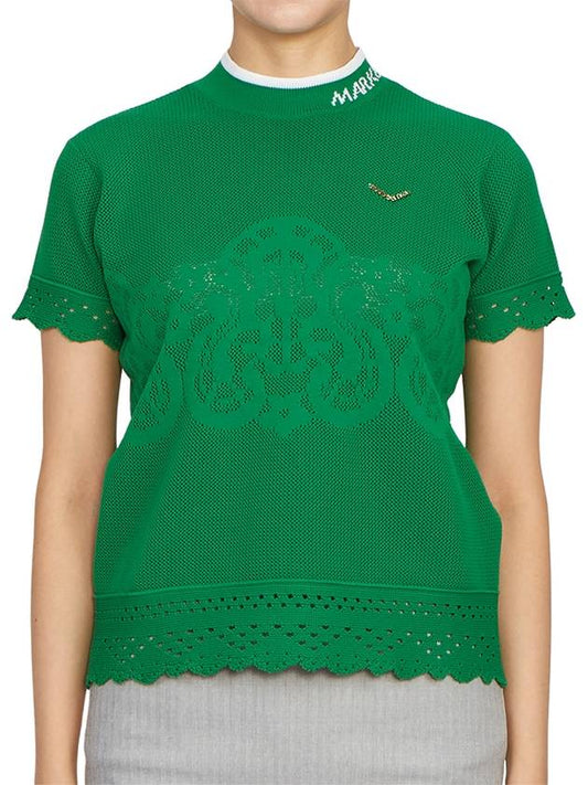 Golf Wear Women s Short Sleeve Knit MLW 3A AB04 GREEN - MARK & LONA - BALAAN 2