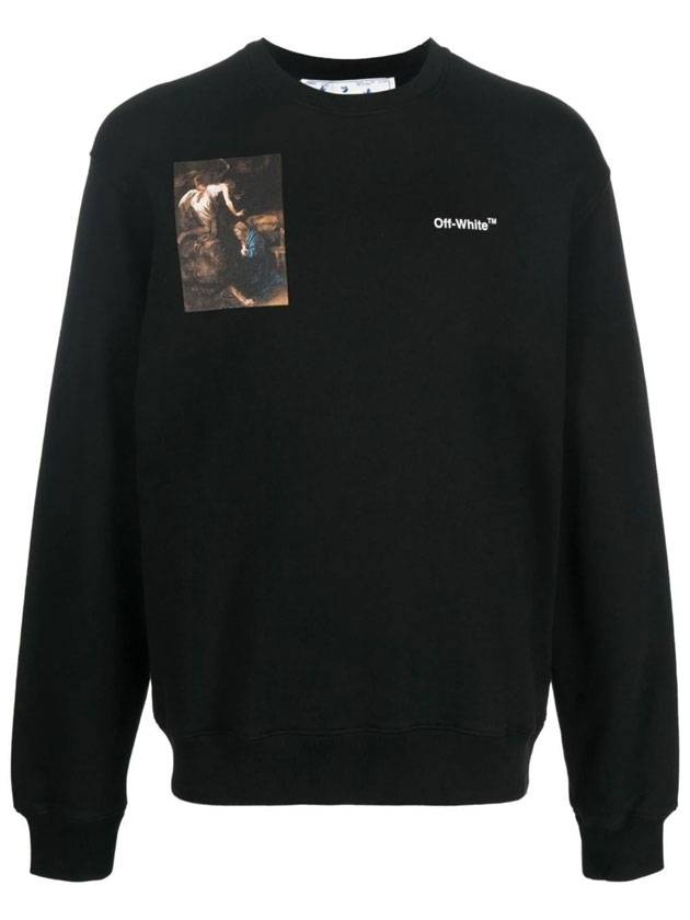 Caravaggio Slim Crew Neck Sweatshirt Black - OFF WHITE - BALAAN 1