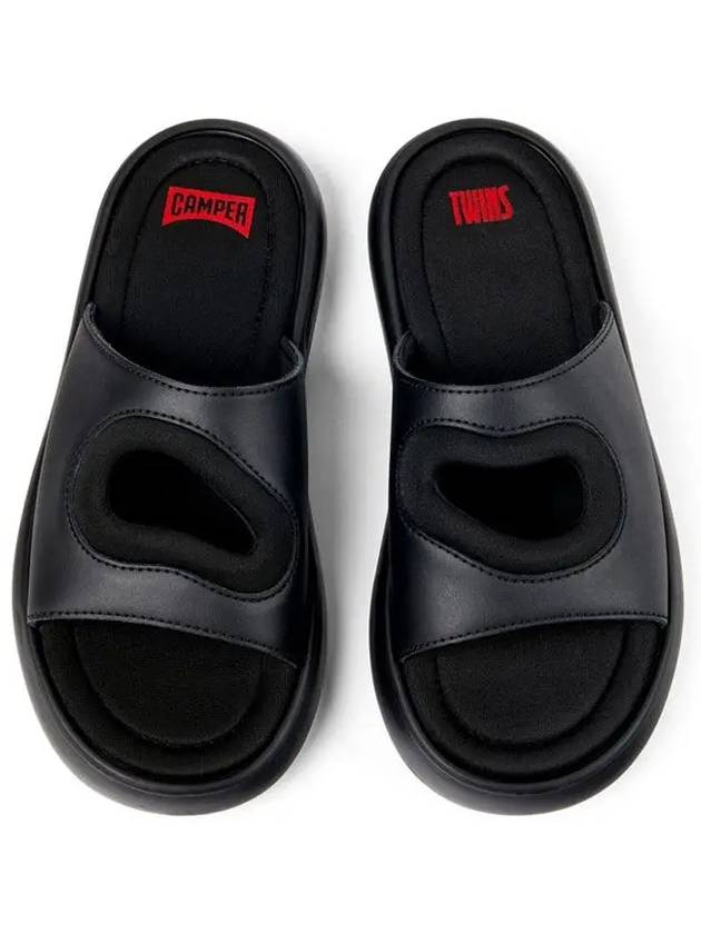 Twins Textile Leather Slide Slipper Black - CAMPER - BALAAN 4