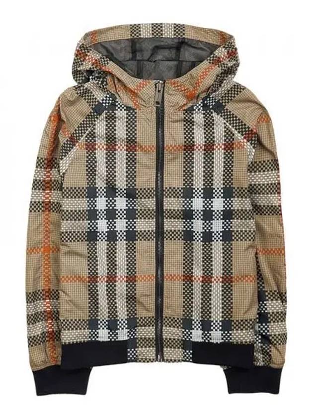 Kids Check Hooded Jacket Beige - BURBERRY - BALAAN 2