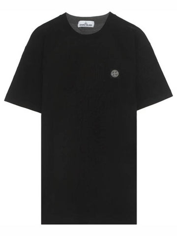 19SS 701524113 V0029 Logo Patch Short Sleeve T-Shirt Black Men's T-Shirt TTA - STONE ISLAND - BALAAN 1