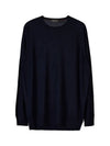 Men's Crew Neck Wool Knit Top Navy - LORO PIANA - BALAAN 2