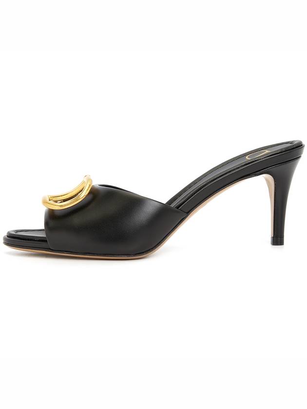 V Logo Signature Sandal Heels Black - VALENTINO - BALAAN 4