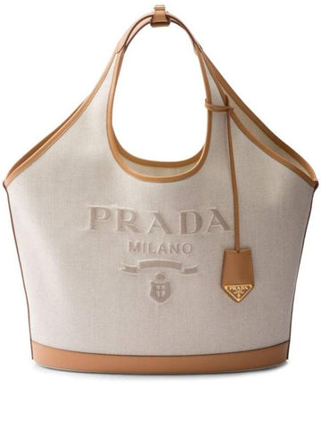 large logo embroidered tote bag 1BG472VOAH2DLI - PRADA - BALAAN 1