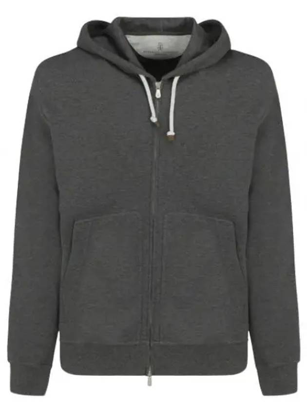 Tech Cotton Zip-Up Hoodie Dark Grey - BRUNELLO CUCINELLI - BALAAN 2