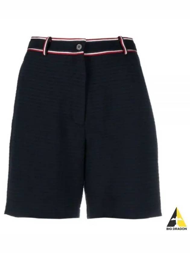 RWB Stripe Trim Shorts Navy - THOM BROWNE - BALAAN.