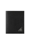 Triangular Logo Saffiano Half Wallet Black - PRADA - BALAAN 2