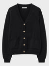 Lux Cotton Classic Cardigan Black - NOIRER - BALAAN 2