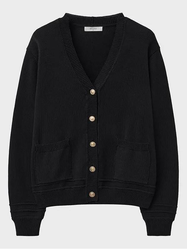 Lux Cotton Classic Cardigan Black - NOIRER - BALAAN 2