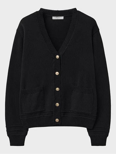 Lux Cotton Classic Cardigan Black - NOIRER - BALAAN 2