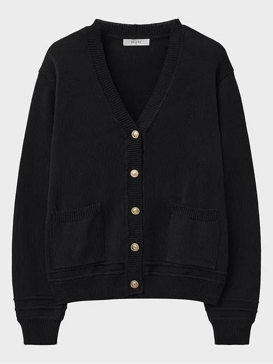 Lux Cotton Classic Cardigan Black - NOIRER - BALAAN 2