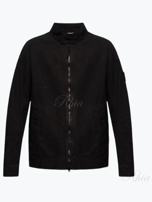 Tela Mock Neck Zip-up Jacket Black - STONE ISLAND - BALAAN 2