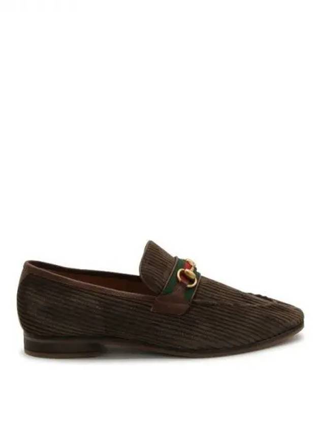 Horsebit embellished corduroy loafers - GUCCI - BALAAN 1