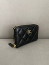 Classic Zipped Coin Purse Grained Calfskin & Gold Black - CHANEL - BALAAN 6