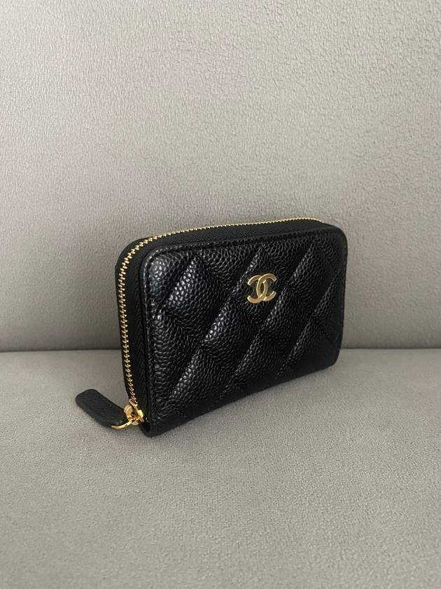 Classic Zipped Coin Purse Grained Calfskin & Gold Black - CHANEL - BALAAN 6