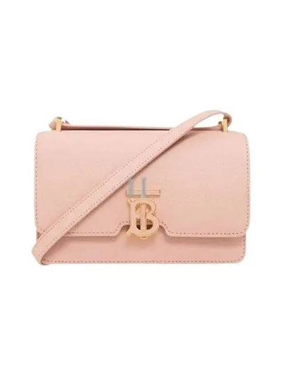 Logo Plaque Leather Cross Bag Pink - BURBERRY - BALAAN 2