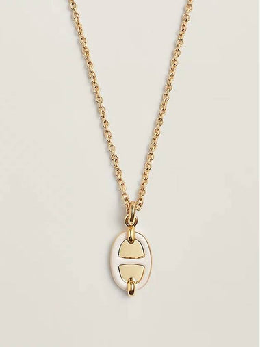 Necklace Mini Maillon Chandal Pendant Small Cr me Gold H100053FED3 - HERMES - BALAAN 1