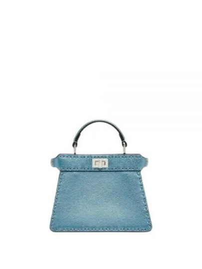 Peekaboo ISeeU Petite Tote Bag Blue - FENDI - BALAAN 2