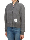 Striped Wool Fleece Bomber Jacket Grey - THOM BROWNE - BALAAN 5