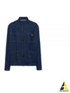 Triangle Logo Denim Shirt Jacket Navy - PRADA - BALAAN 2