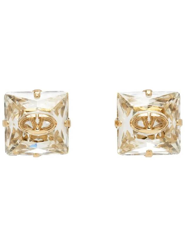 The Bold Edition V Logo Metal Crystal Earrings 4W0J0W07 YCW MH5 - VALENTINO - BALAAN 1