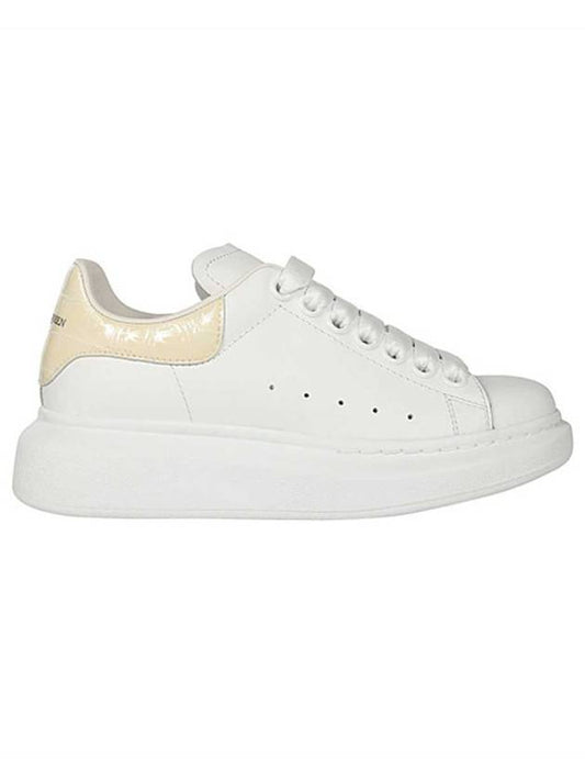 Women's Oversole Crocodile Sneakers White Calico - ALEXANDER MCQUEEN - BALAAN.