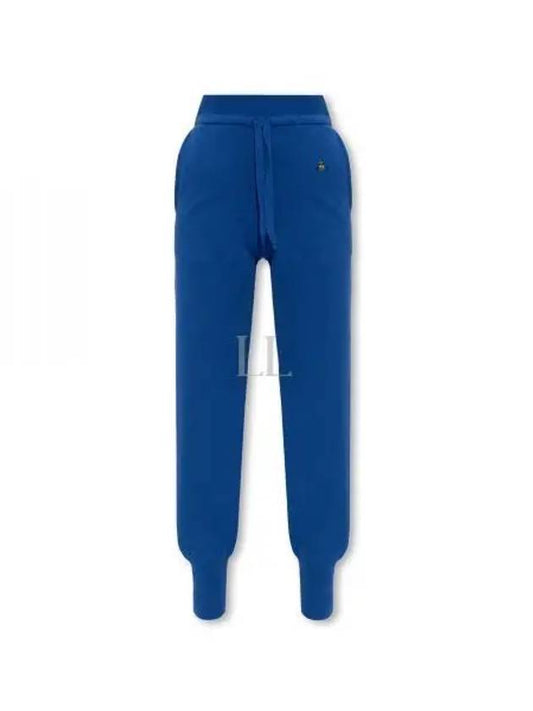 Embroidered Logo Knit Track Pants Blue - VIVIENNE WESTWOOD - BALAAN 2