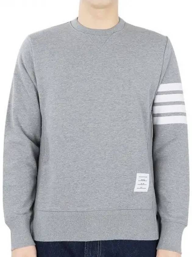 Men's Diagonal Armband Crew Neck Classic Sweatshirt Grey - THOM BROWNE - BALAAN 2