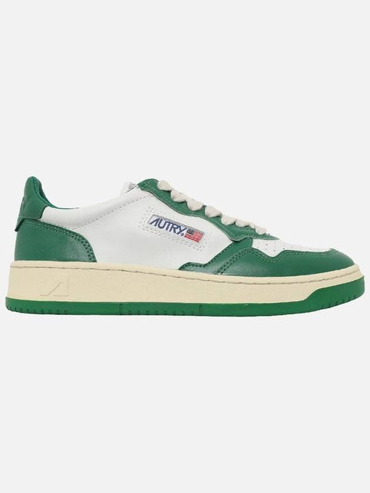 Women's Medalist Green Tab Leather Low Top Sneakers White - AUTRY - BALAAN 2