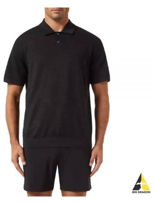 Goris Pl. Pacific Lin Linen Polo Shirt Black - THEORY - BALAAN 2