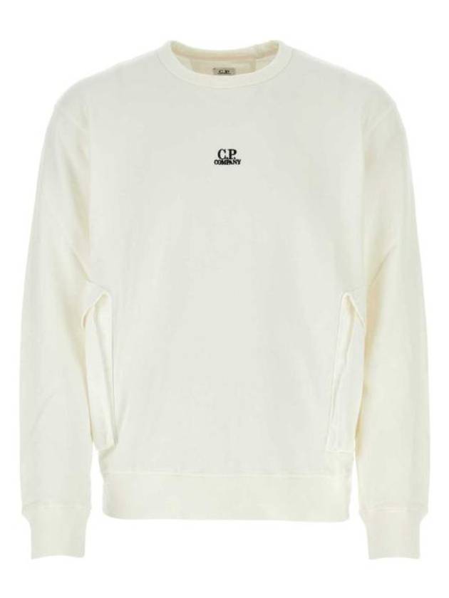 Cotton Fleece Mixed Pocket Sweatshirt White - CP COMPANY - BALAAN 2